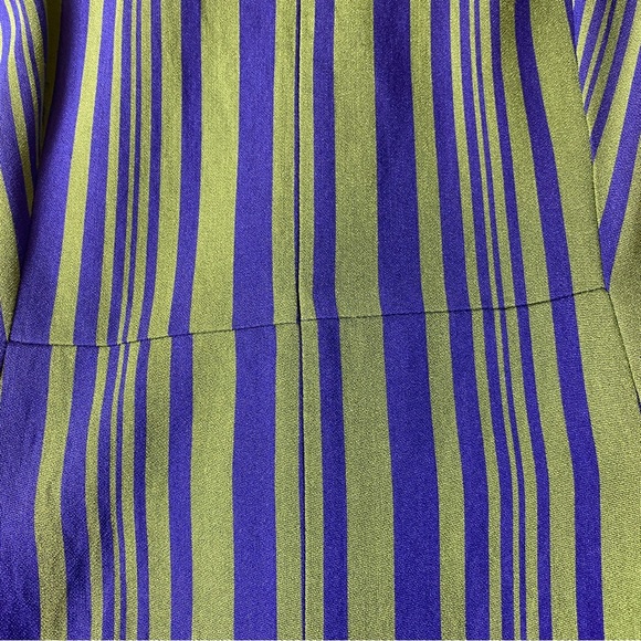 COS Blue Green Striped Sleeveless Viscose Blend A-Line Midi Dress Size 38 AU 10 - Picture 10 of 11